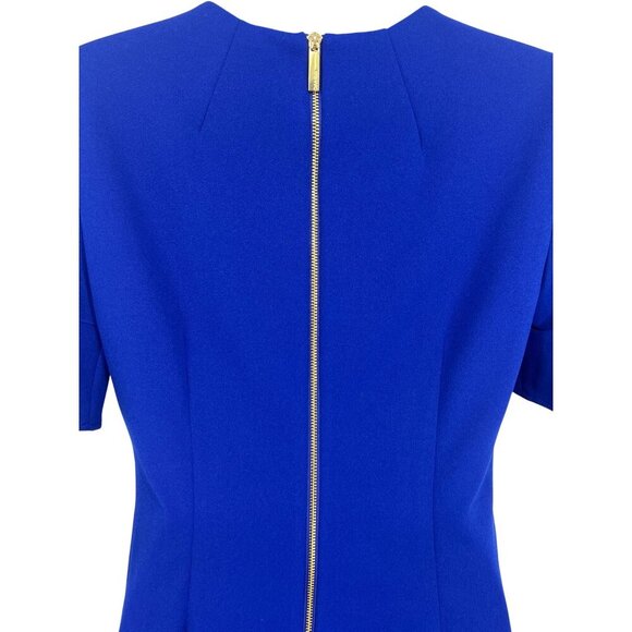 Calvin Klein Blue Ruffle Sleeve Sheath Dress Back Zip Closure Size 4 Women New - Picture 6 of 10